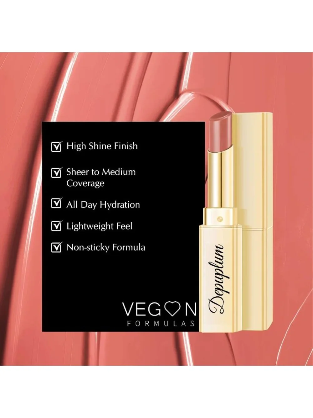 Women's DM70 Peach Nude Glow Reviver Moisture Lip Gloss Creamy Tinted Lip Balm